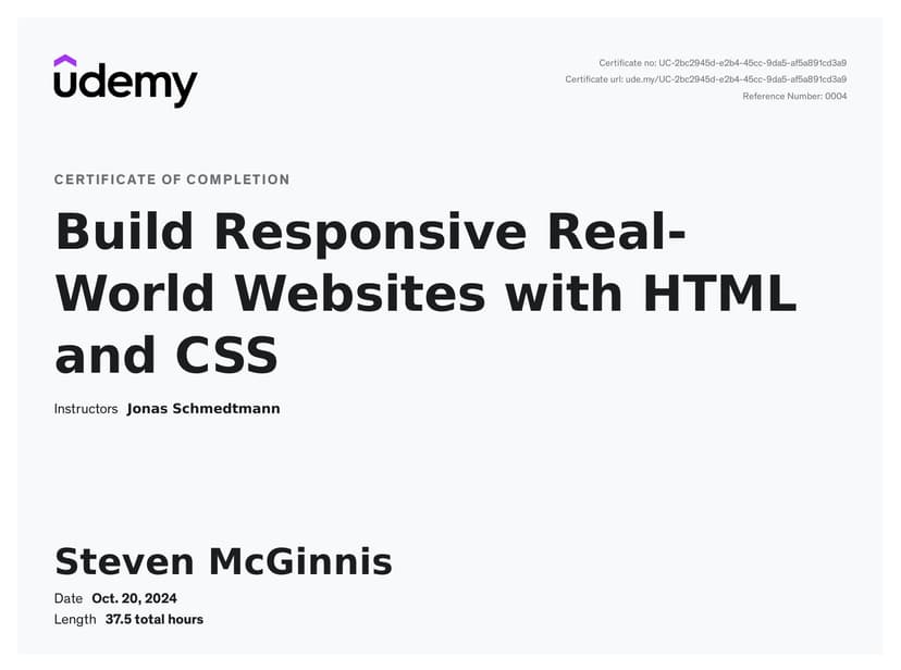 HTML & CSS Certification